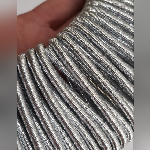 Huge silver boho necklace statement sparkly metallic adjustable - Picture 10 of 14